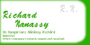 richard nanassy business card