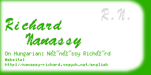 richard nanassy business card